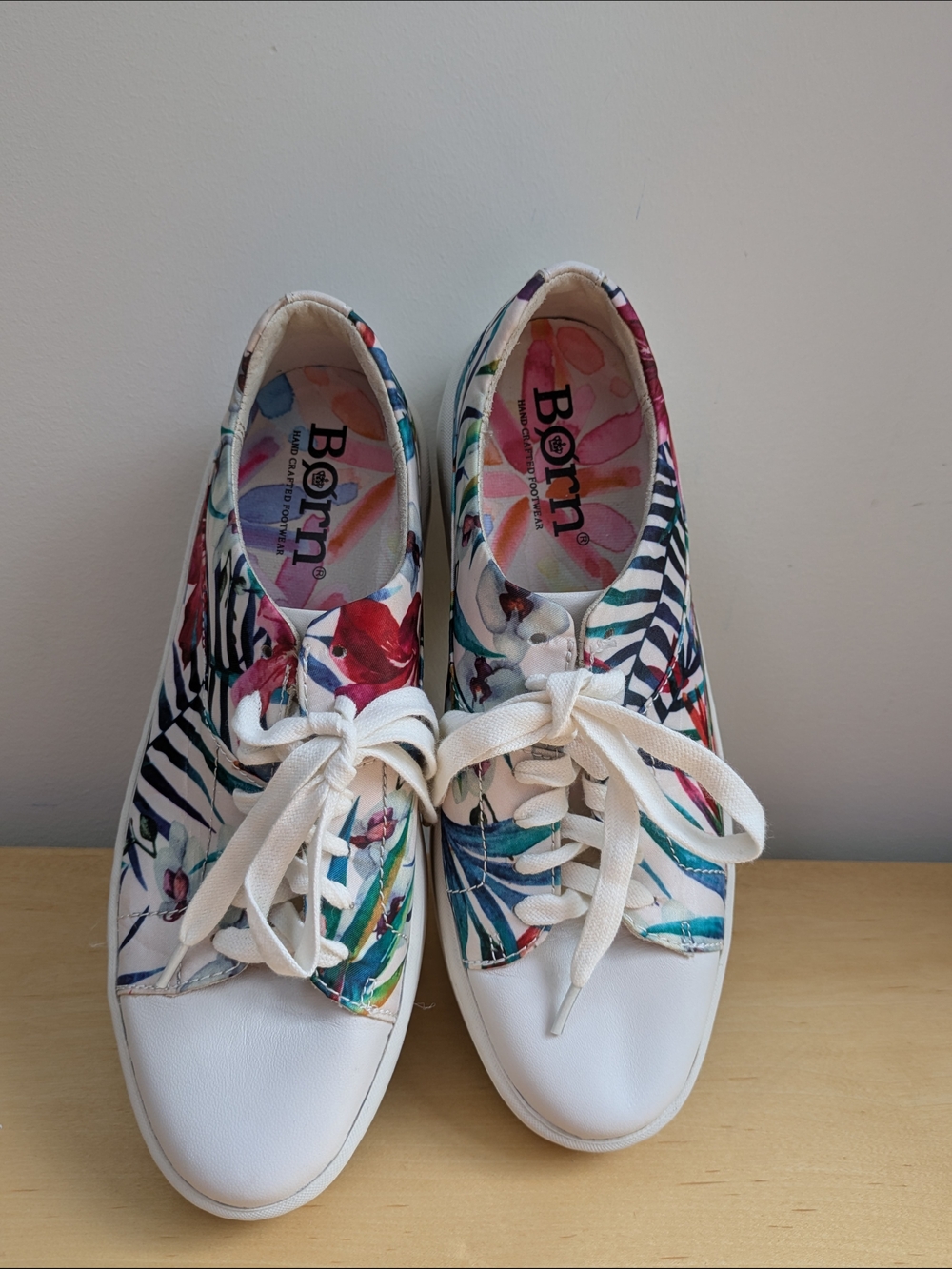 Born Floral Stripe Lace-Up Women's Sneakers